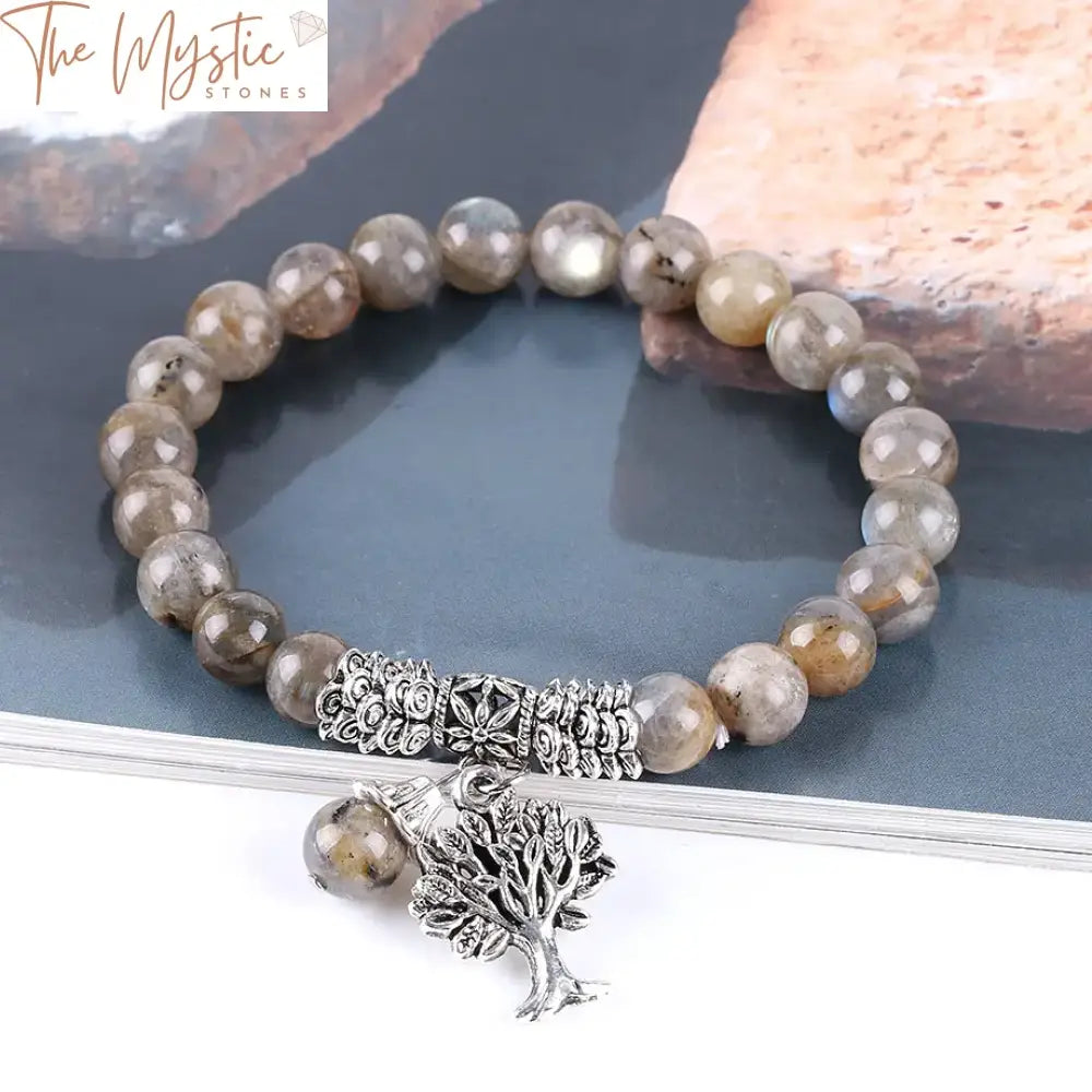 Labradorite Spectrolite Tree Of Life Bracelet