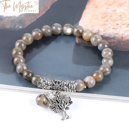 Labradorite Spectrolite Tree Of Life Bracelet