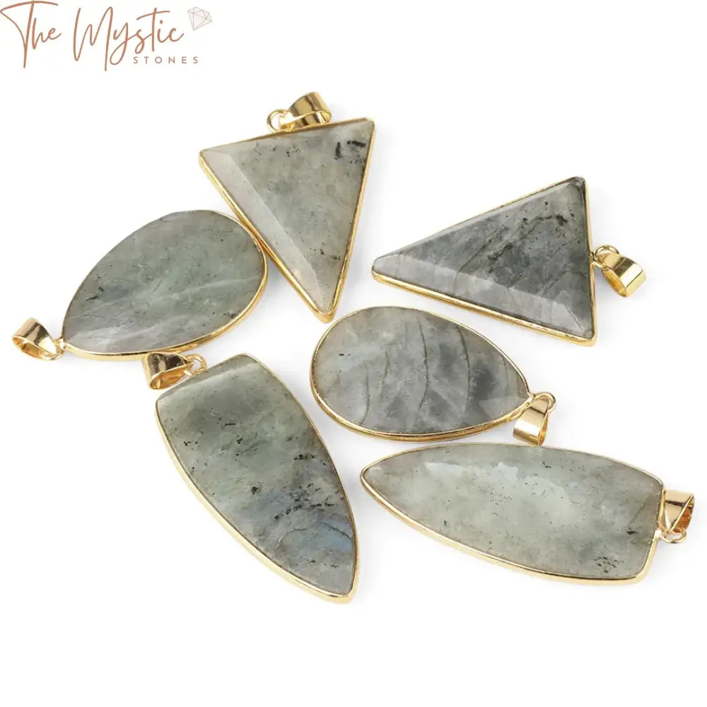 Labradorite Spectrolite Triangle Pendant Necklace