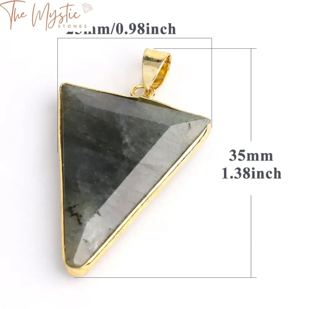 Labradorite Spectrolite Triangle Pendant Necklace