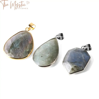 Labradorite Spectrolite Triangle Pendant Necklace