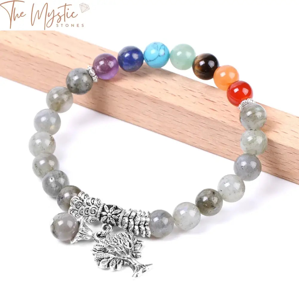 Labradorite Tree Of Life Chakra Bracelet