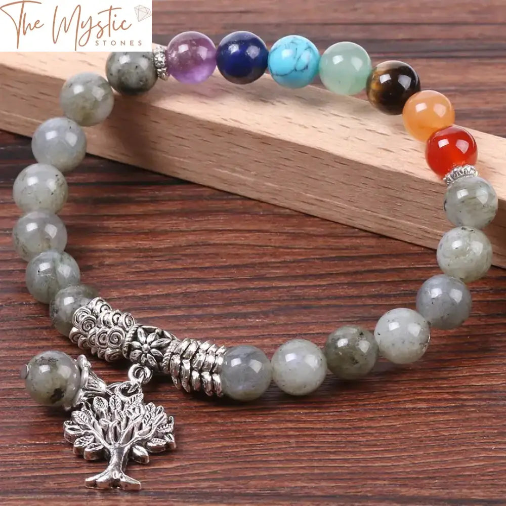 Labradorite Tree Of Life Chakra Bracelet