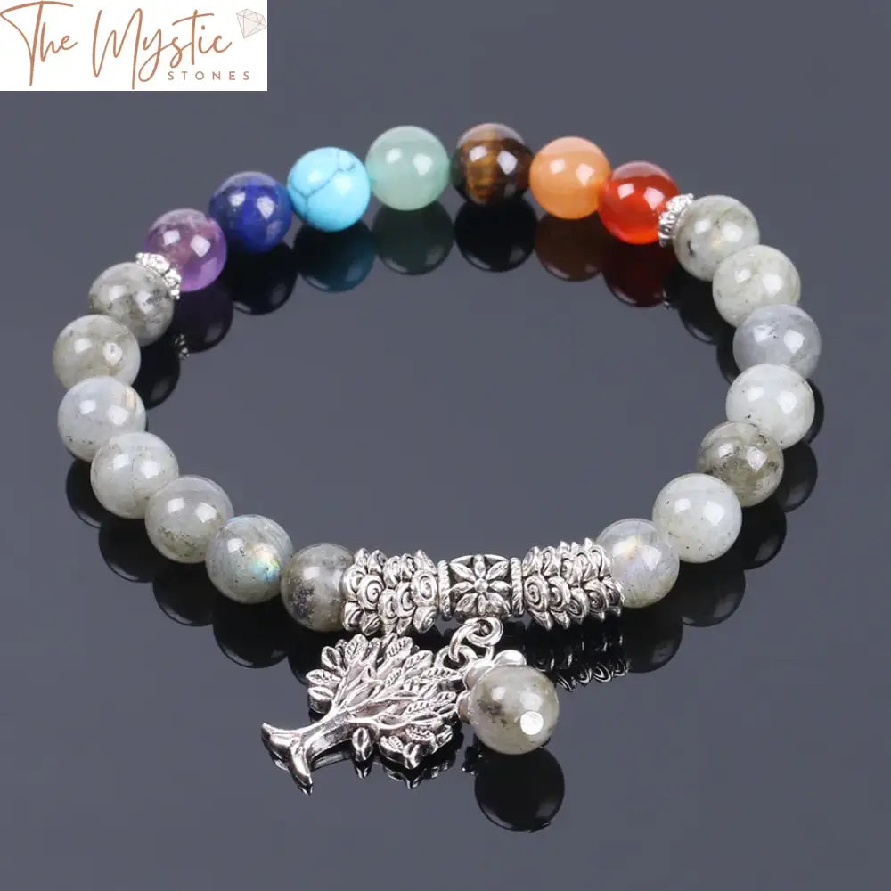 Labradorite Tree Of Life Chakra Bracelet