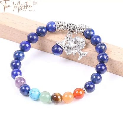 Lapis Lazuli 7 Chakra Tree Of Life Bracelet