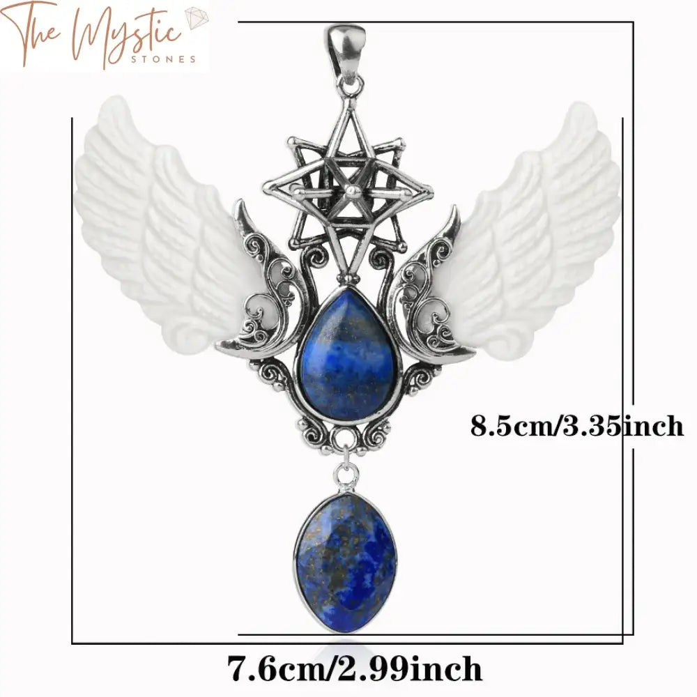 Lapis Lazuli Angel Wing Merkaba Necklace