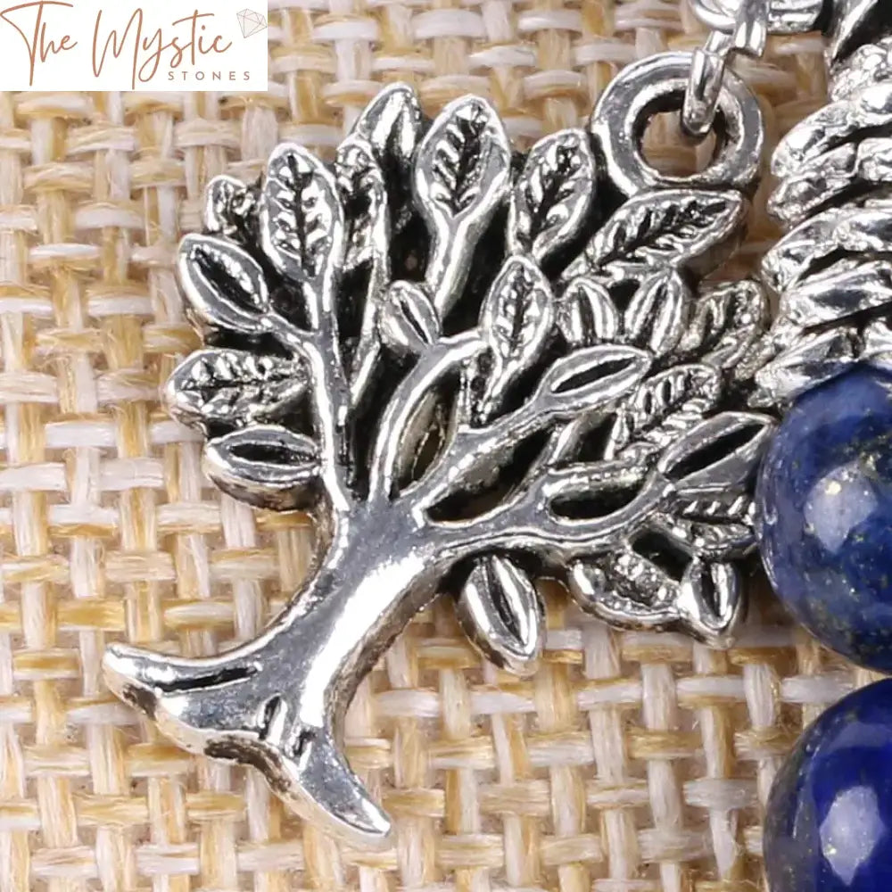 Lapis Lazuli Chakra Bracelet With Tree Of Life Charm