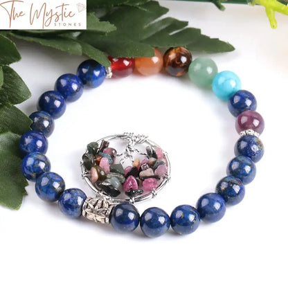 Lapis Lazuli Chakra Tree Bracelet