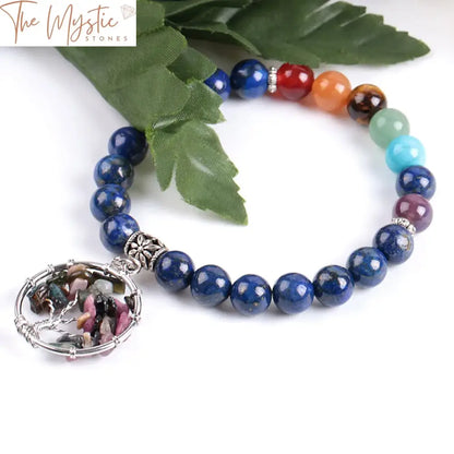 Lapis Lazuli Chakra Tree Bracelet