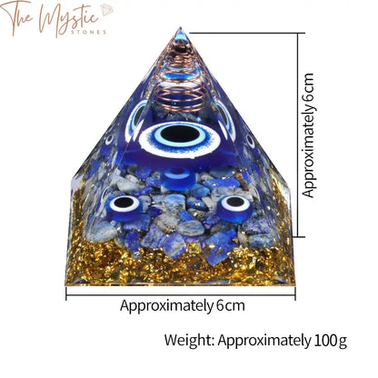 Lapis Lazuli Evil Eye Pyramid