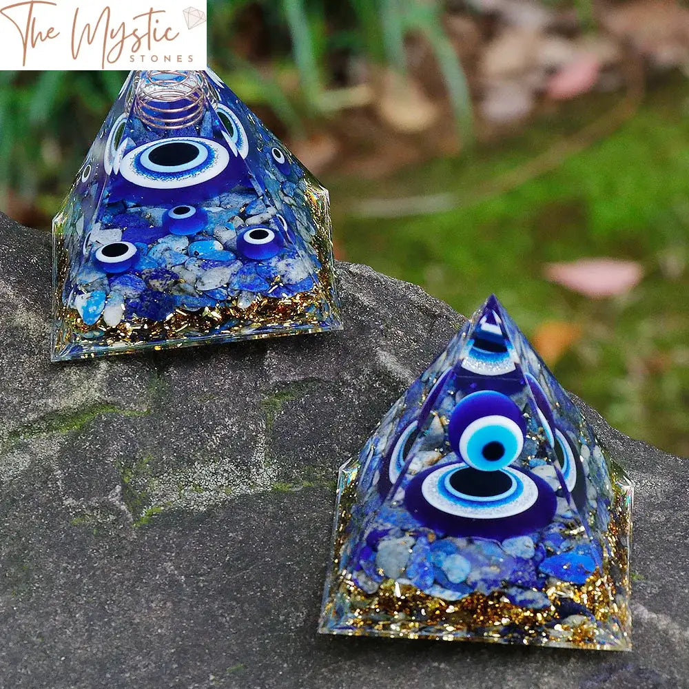 Lapis Lazuli Evil Eye Pyramid