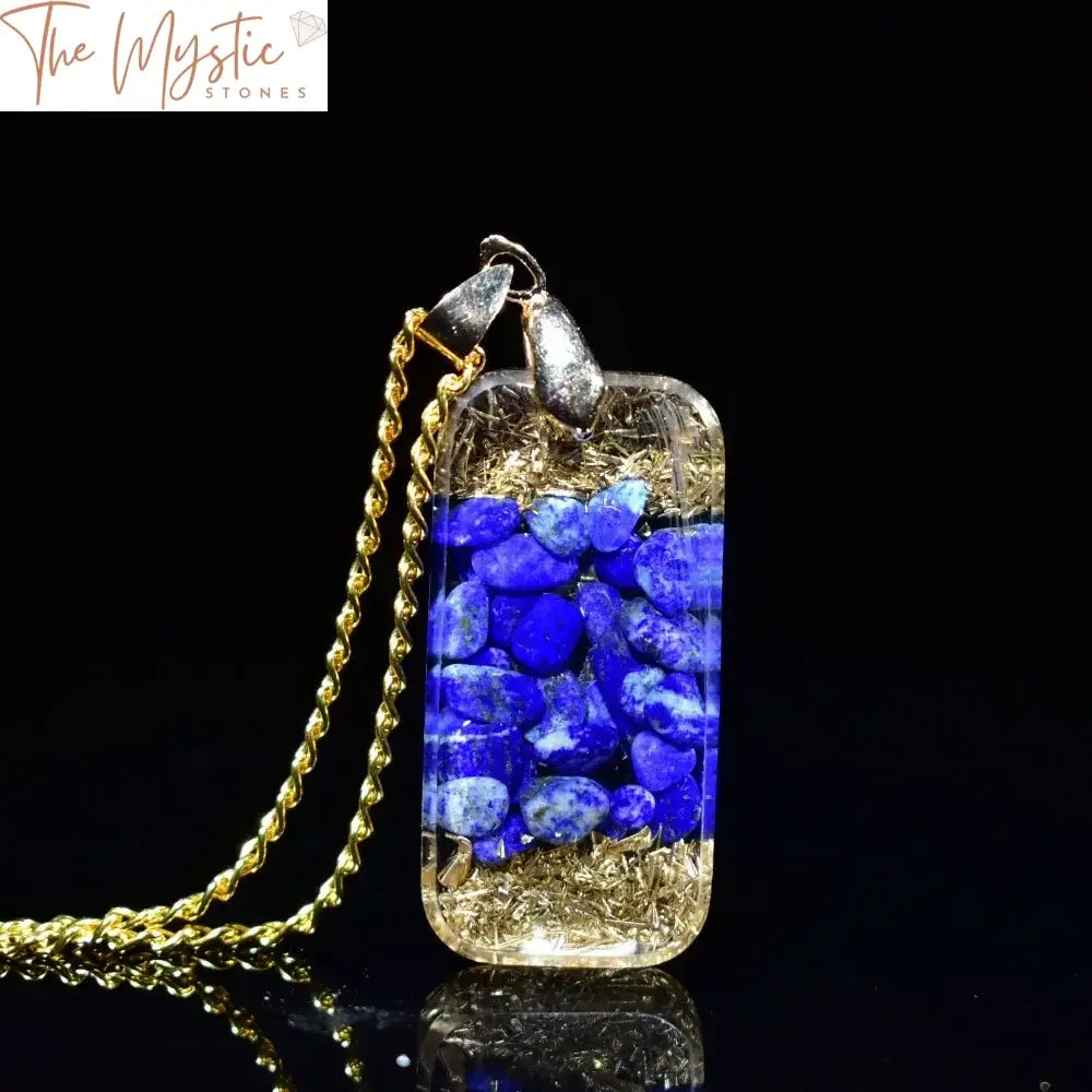 Lapis Lazuli Orgone Pendant With Gold Foil