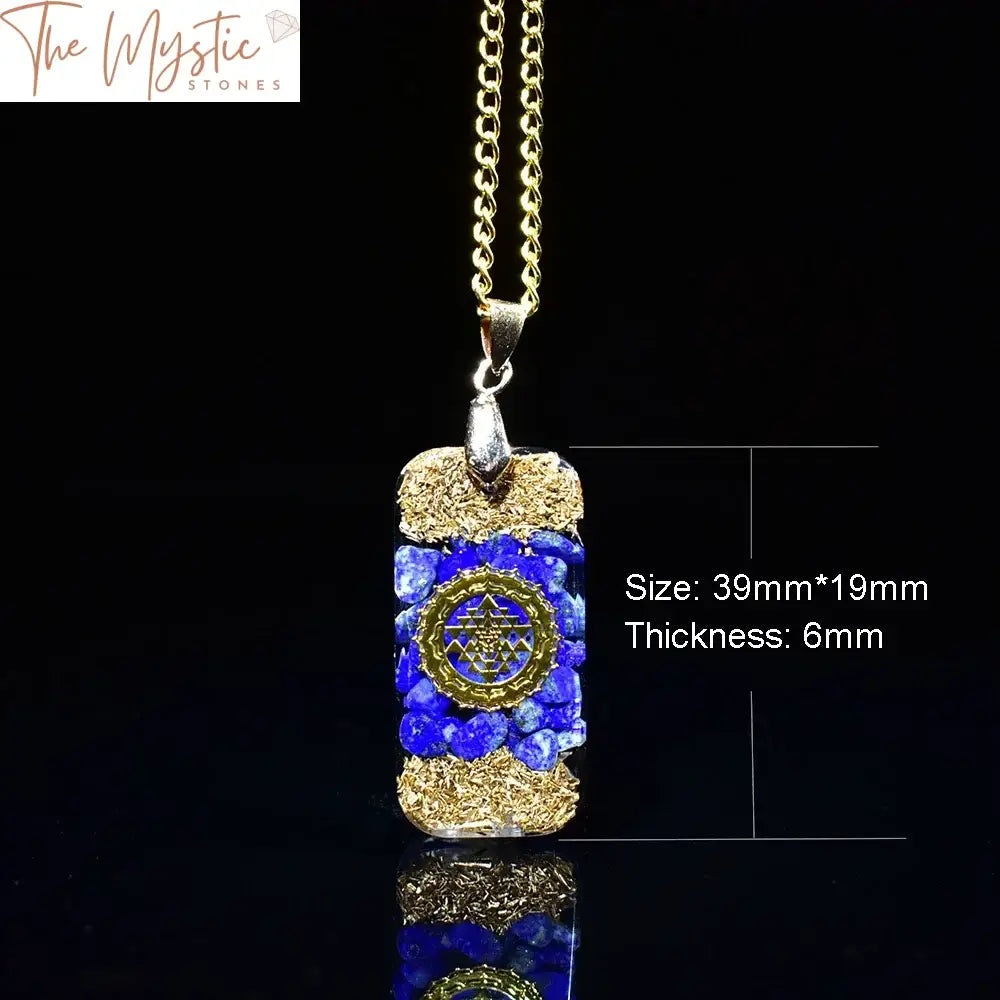 Lapis Lazuli Orgone Pendant With Gold Foil