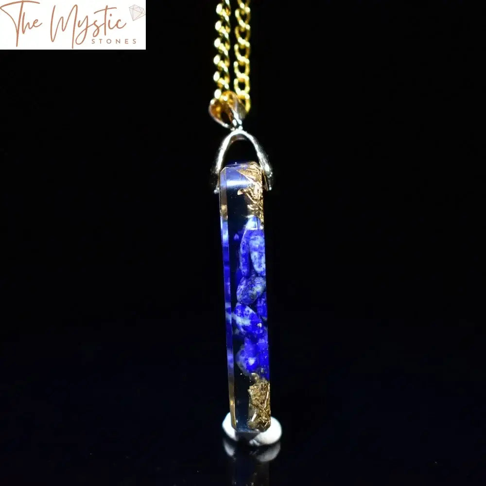 Lapis Lazuli Orgone Pendant With Gold Foil