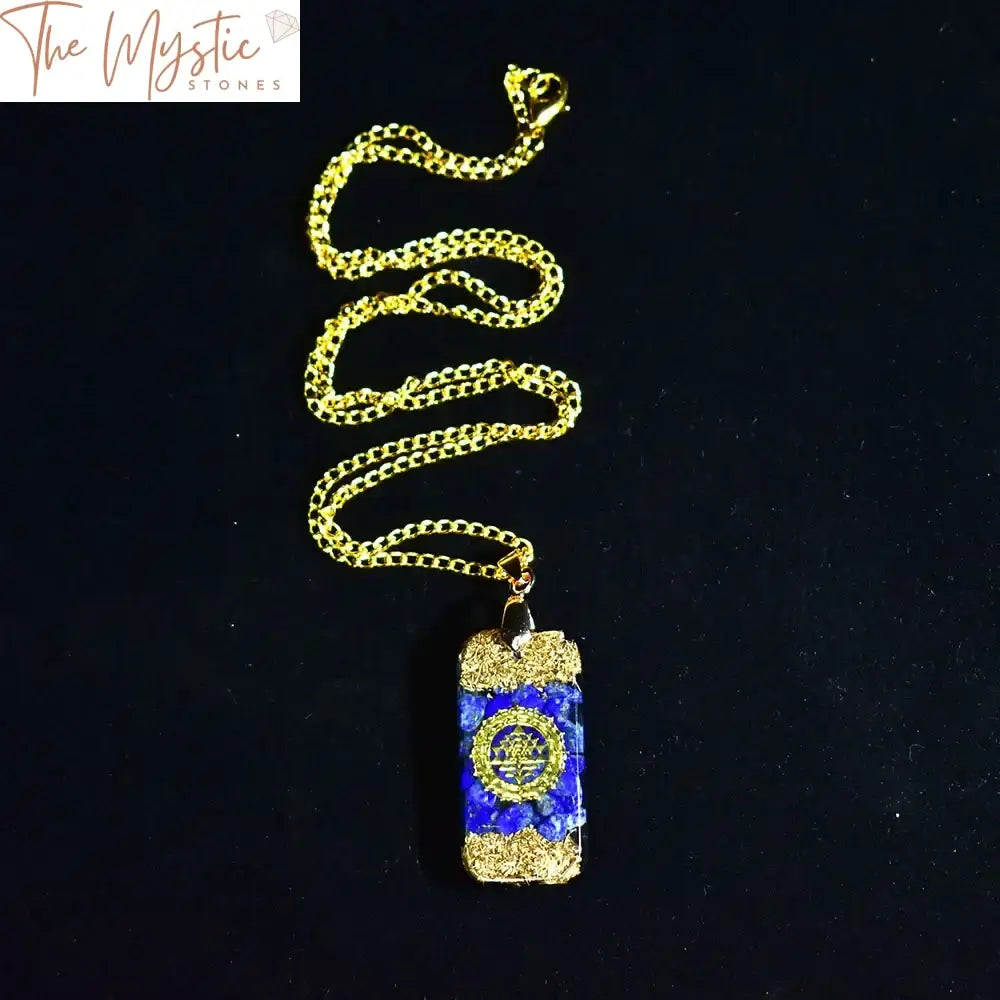 Lapis Lazuli Orgone Pendant With Gold Foil