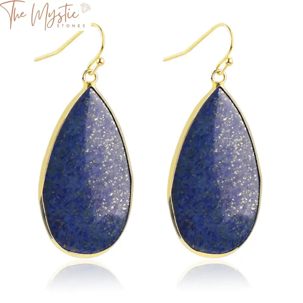 Lapis Lazuli Water Drop Dangle Earrings