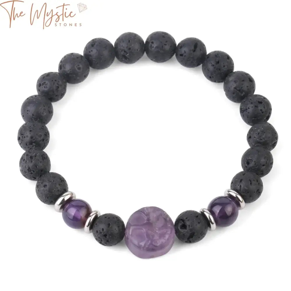 A beautiful bracelet featuring a mix of natural lava stones and vibrant beads.