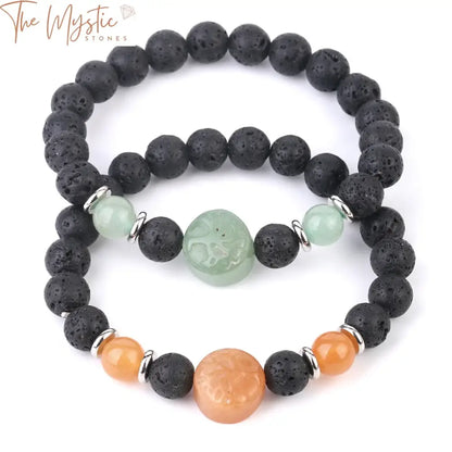 Lava & Gemstone Tree Of Life Bracelet