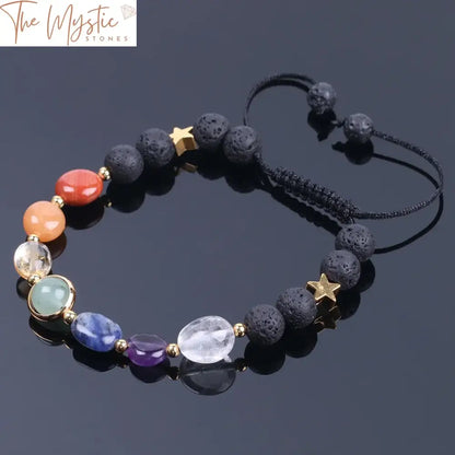 Lava Rock 8Mm Chakra Bracelet F204