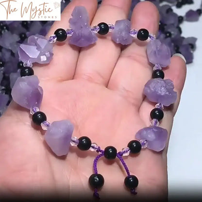 Lavender Amethyst & Obsidian Healing Bracelet