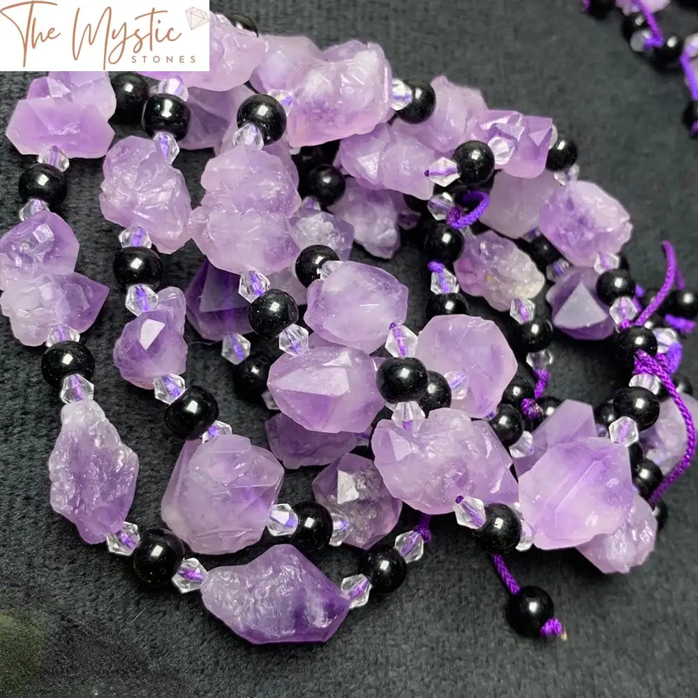 Lavender Amethyst & Obsidian Healing Bracelet