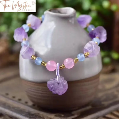 Lavender Amethyst Reiki Healing Bracelet