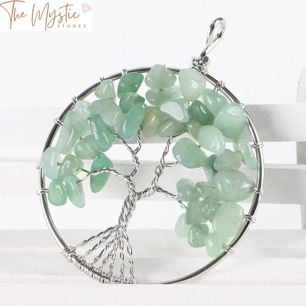 Life Tree 7 Chakra Crystal Pendant With Green Aventurine