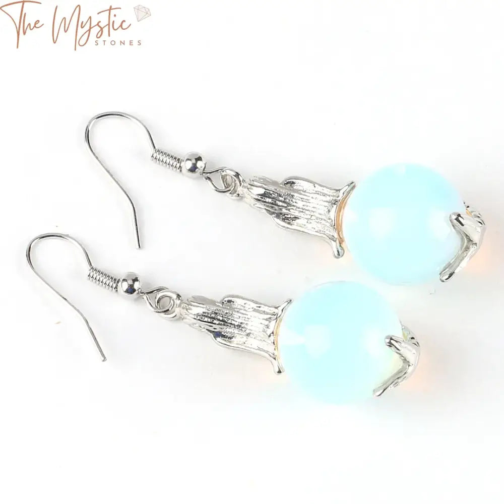 Little Mermaid Opal & Quartz Drop Earrings