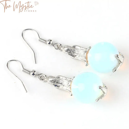 Little Mermaid Opal & Quartz Drop Earrings