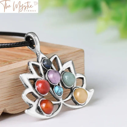 Lotus Flower 7 Chakra Healing Necklace