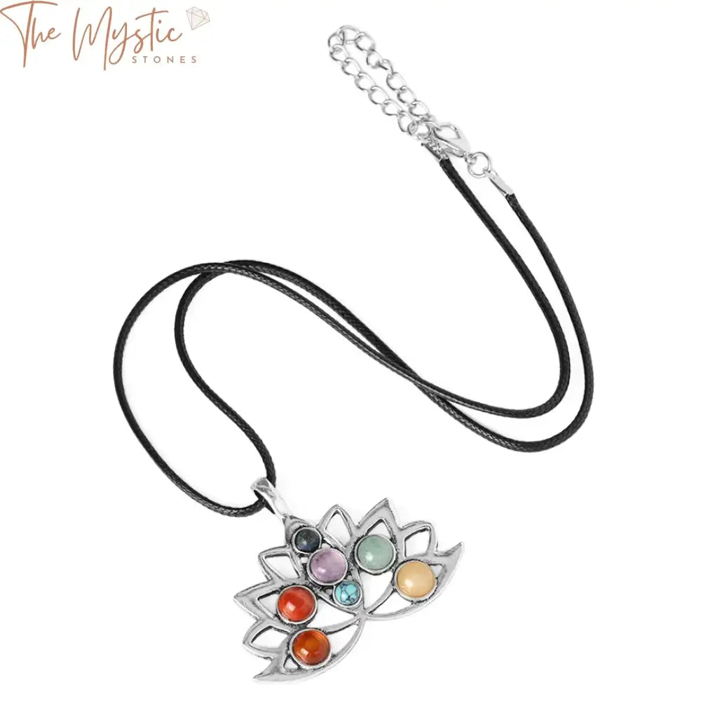 Lotus Flower 7 Chakra Healing Necklace