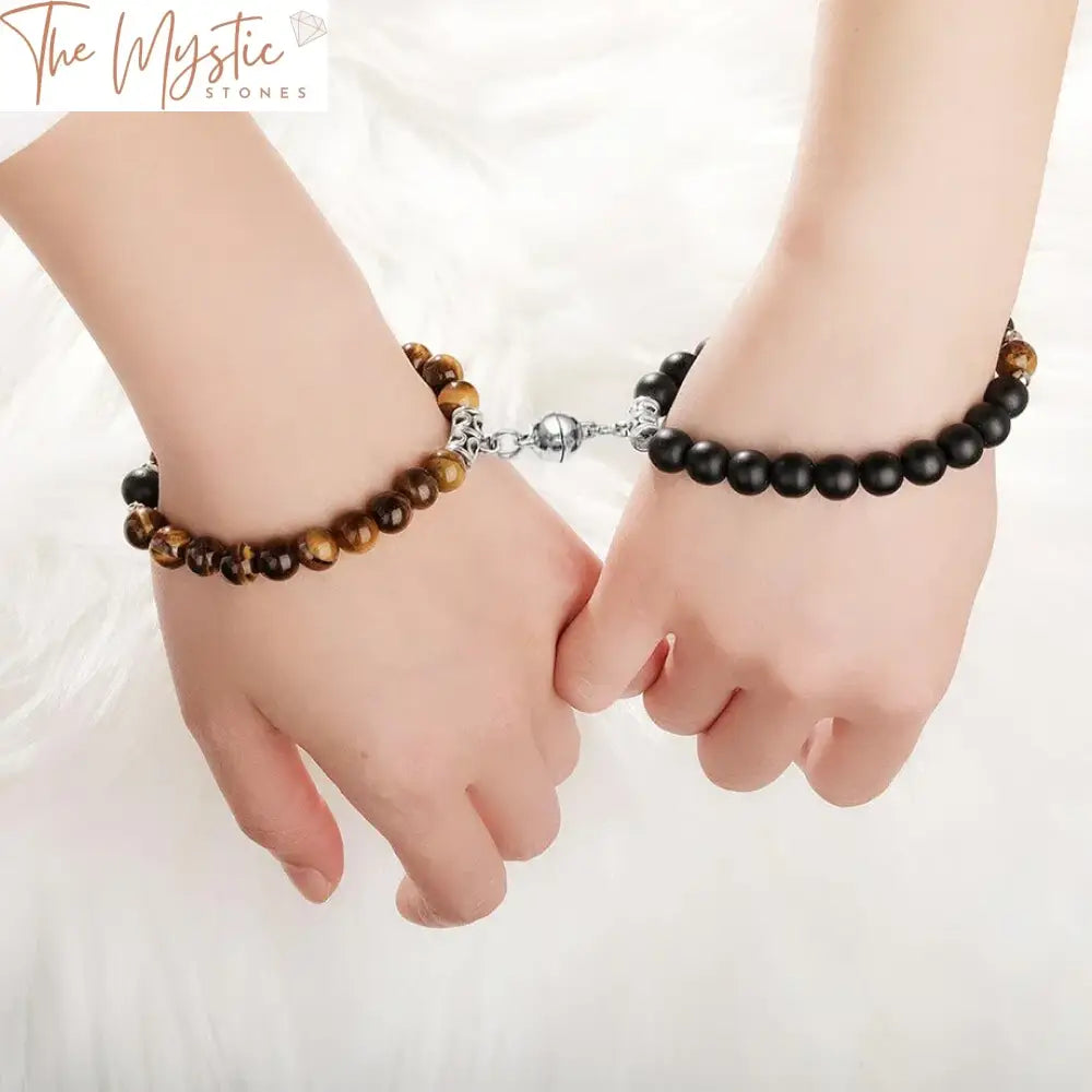 Lover’s Crystal & Tiger Eye Magnetic Bracelets