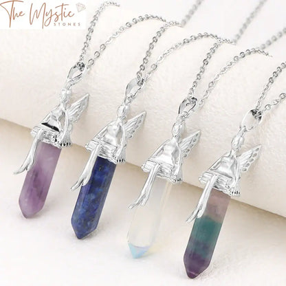 Lucky Angel Hexagonal Crystal Necklace