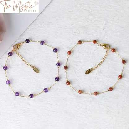 Luxe Femme Gold-Tone Natural Stone Bracelet