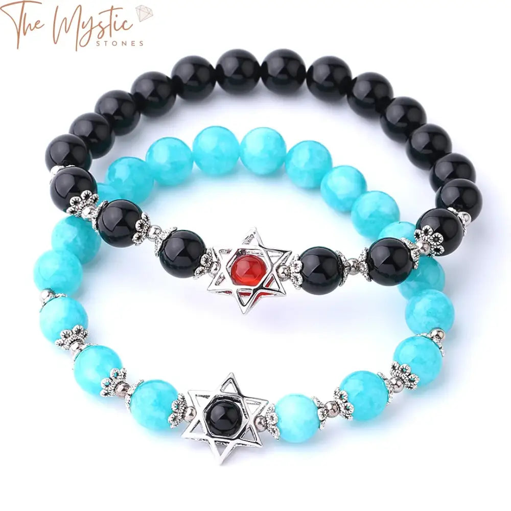 Magen Star Of David Natural Stone Bracelet