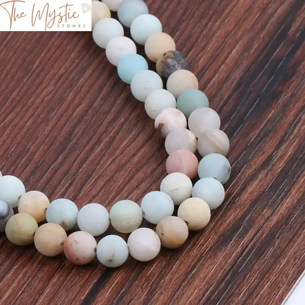 Matte Amazonite 8Mm Round Bead Strand