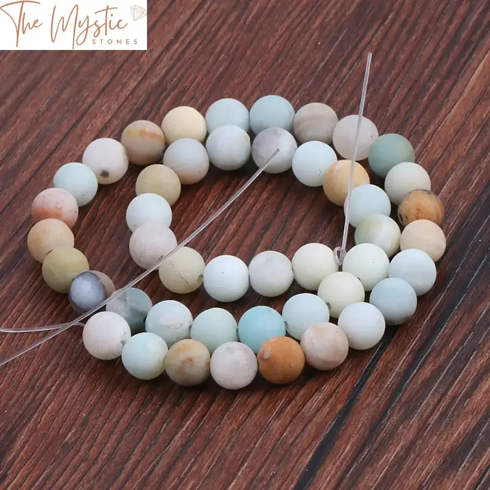 Matte Amazonite 8Mm Round Bead Strand