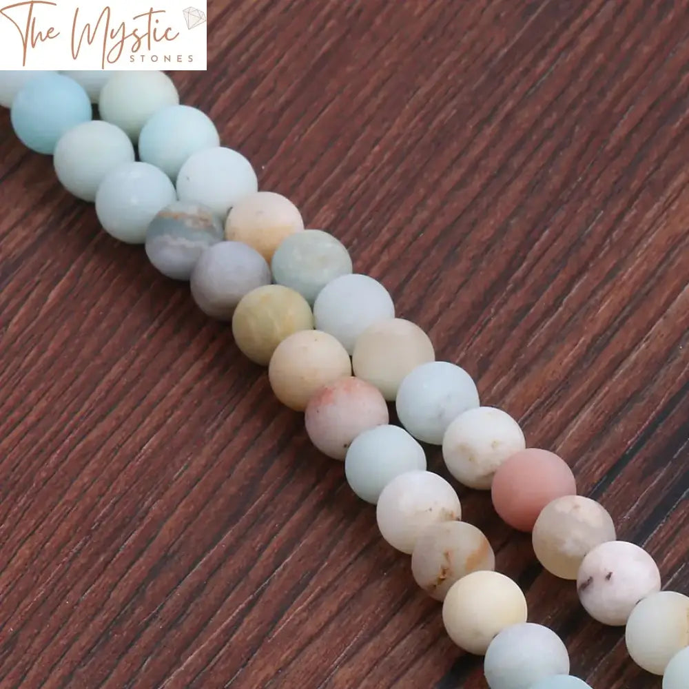 Matte Amazonite 8Mm Round Bead Strand