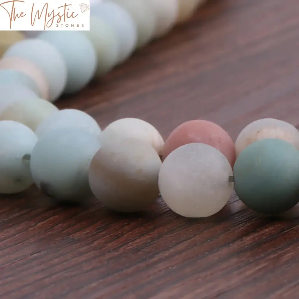 Matte Amazonite 8Mm Round Bead Strand