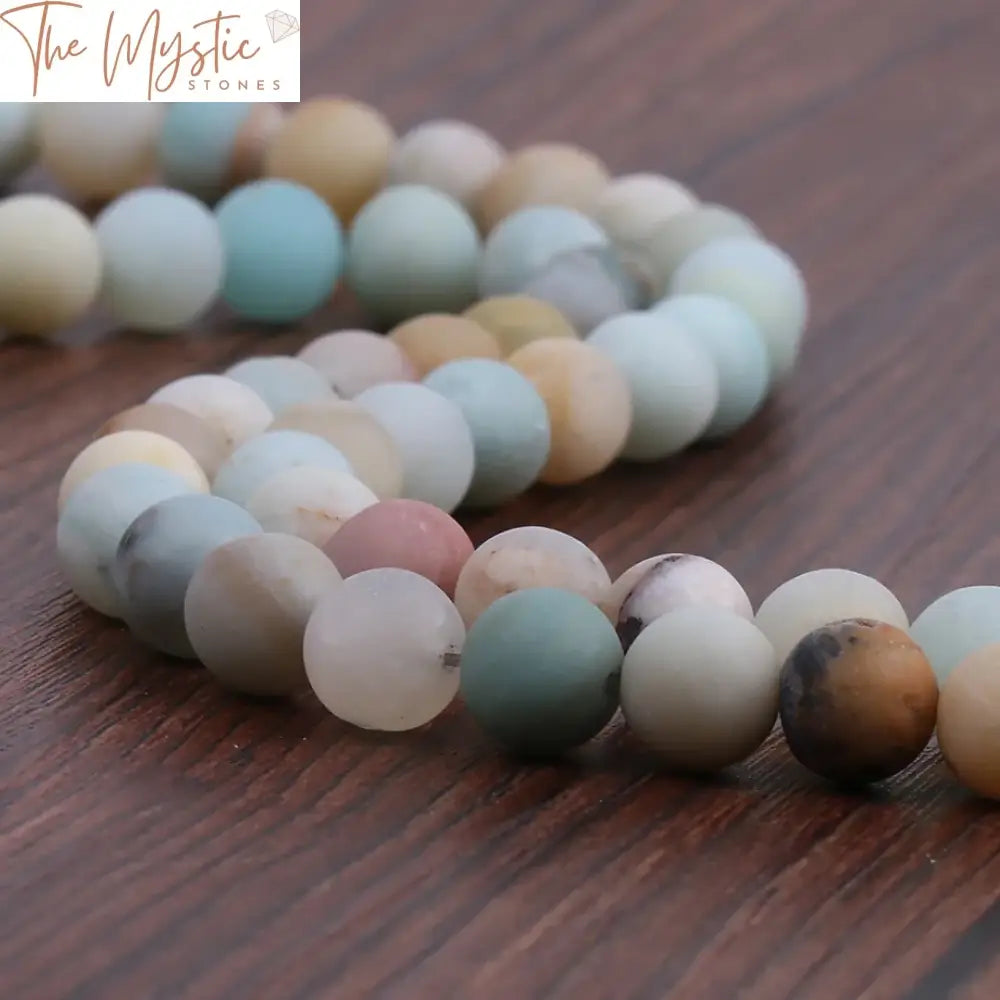 Matte Amazonite 8Mm Round Bead Strand