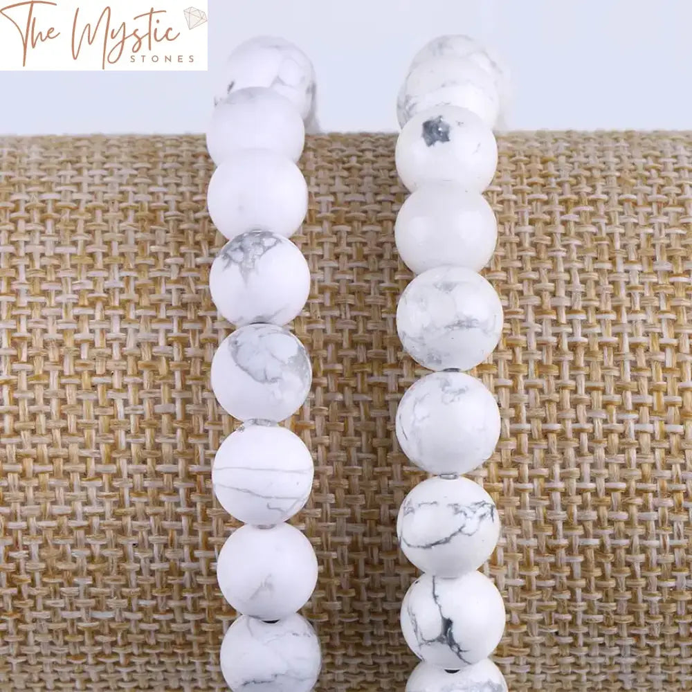 Matte White Howlite Mala Bracelet 8Mm