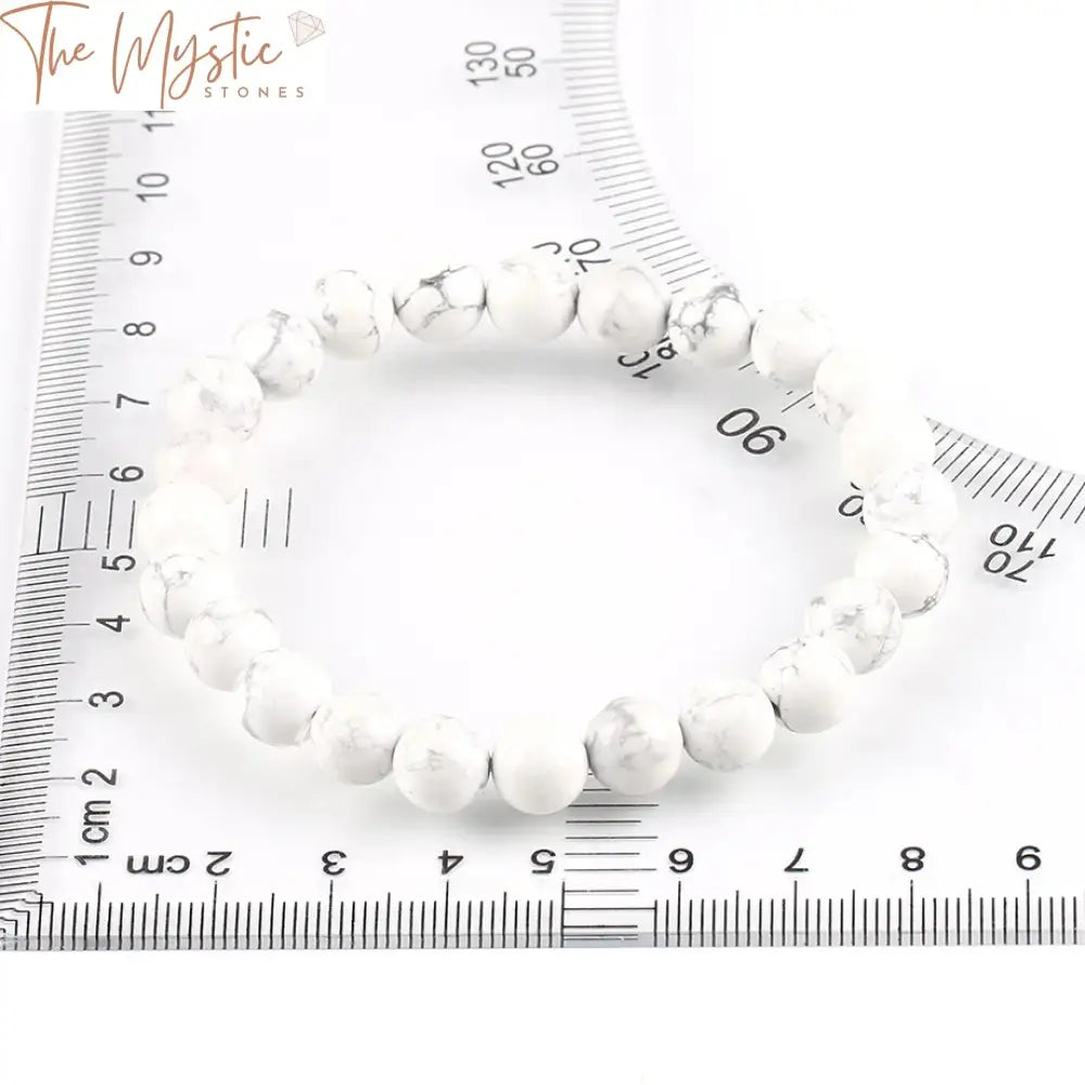 Matte White Howlite Mala Bracelet 8Mm