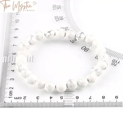 Matte White Howlite Mala Bracelet 8Mm