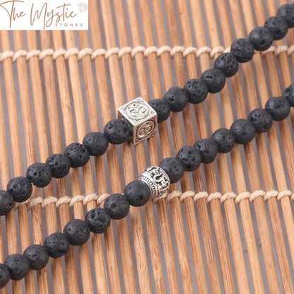 Men’s Lava Stone & Chakra Bead Multilayer Bracelet With Charms