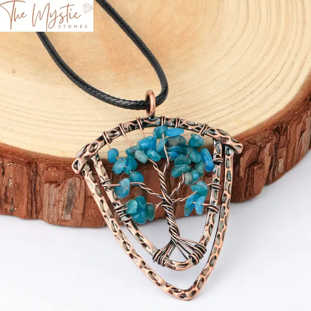 Men’s Tree Of Life Chakra Stone Pendant Necklace