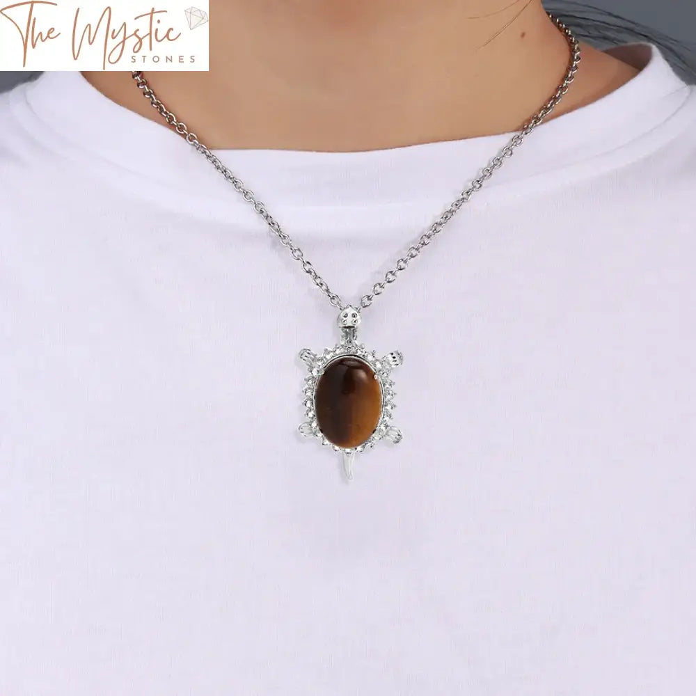 Men’s Turtle Stone Pendant Necklace