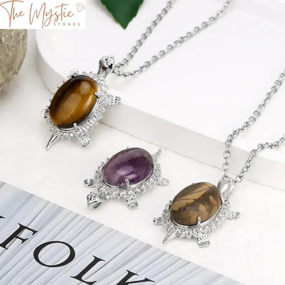 Men’s Turtle Stone Pendant Necklace