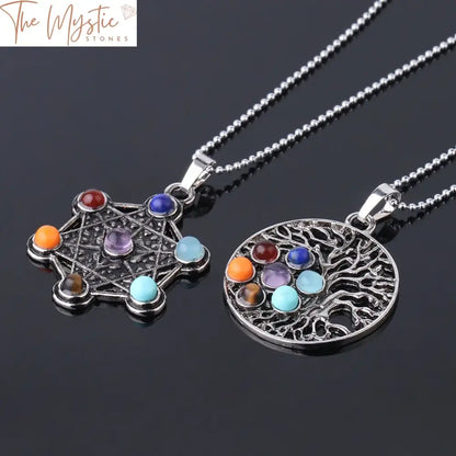 Merkaba 7 Chakra Tree Of Life Pendant Necklace