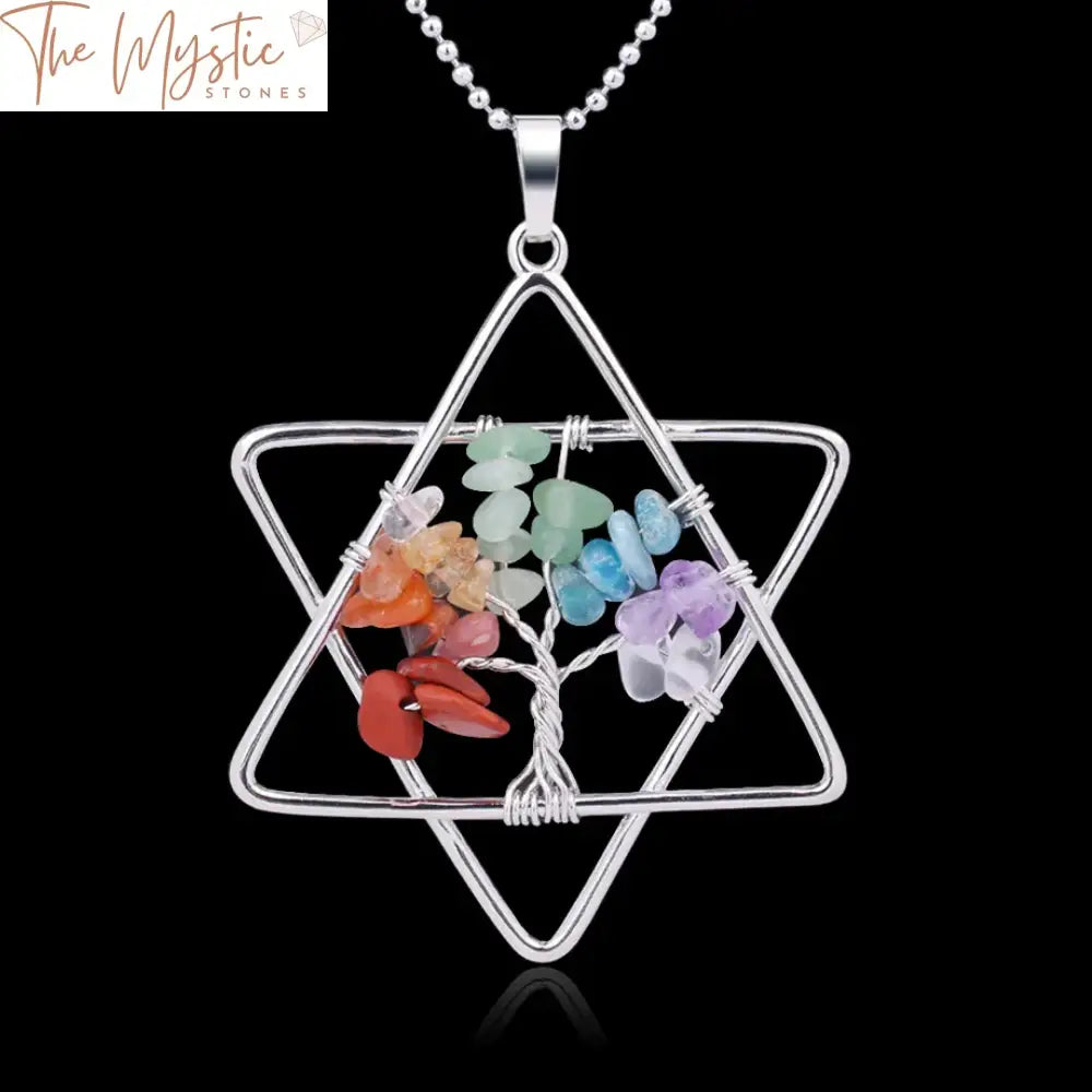 Merkaba Chakra Healing Pendant – Tree Of Life Design