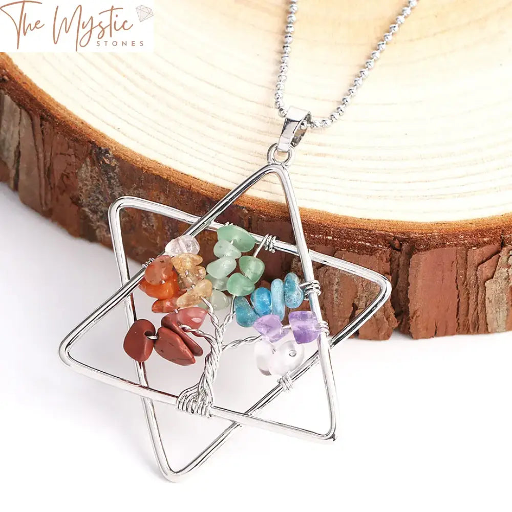 Merkaba Chakra Healing Pendant – Tree Of Life Design